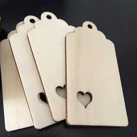 10pcs Kraft Wood Tags Craft Hang Tags with Jute Twine, Writable Display Labels for Gifts, Wedding Valentine's Day Tags ► Photo 1/6