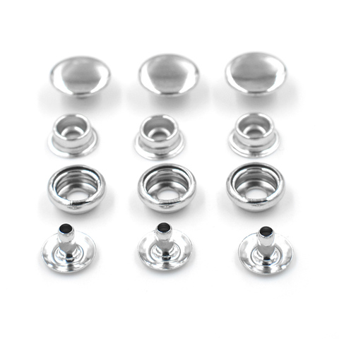 50 sets /lot 10mm Metal snaps Clothing accessories Rivet clasp Silver Snap fastener 205 snap buttons  jacket buttons  bluck ► Photo 1/6