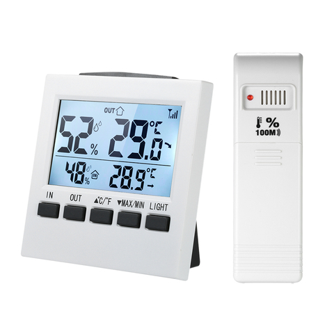 LCD Digital Wireless Indoor/Outdoor Thermometer Hygrometer ℃/℉ Temperature Humidity Meter with Max Min Value Display Transmitter ► Photo 1/6