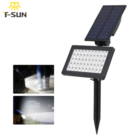 T-SUNRISE 50 LED Solar Spotlight 90 Adjustable Wall Mounted Lights Solar Panel Landscape Lamp Solar Sensitive Outdoor Lighting ► Photo 1/6