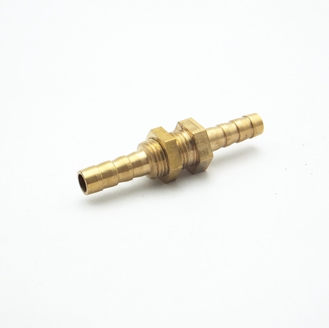 6mm Hose Barb Bulkhead Brass Barbed Tube Pipe Fitting Coupler Connector Adapter For Fuel Gas Water ► Photo 1/4