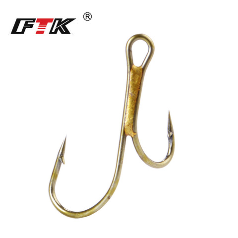 Fish King 20Pcs Barbed Golden Double Fishing Hooks Ryder Pike Dead Bait Predator Salmon Trout Perch Ringed Zander twin hook ► Photo 1/6