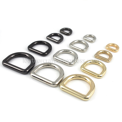 2pcs Metal Mold Cast D-ring Buckle Loops for Webbing Leather Craft Bag Strap Belt Buckle Garment DIY Accessory 10/13/16/19/24mm ► Photo 1/6