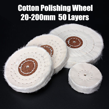 50-200mm White Cotton Lint Cloth Buffing Wheel Gold Silver Jewelry Mirror Polishing Wheel  4mm inner hole 50 Layers ► Photo 1/6