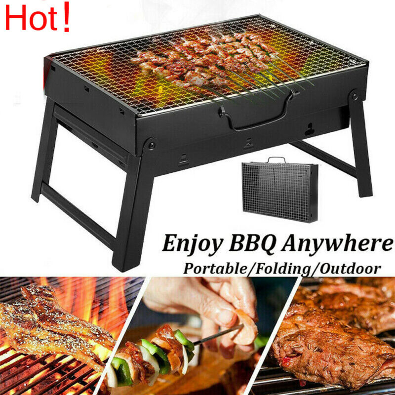 Garden BBQ Grill Charcoal Foldable Camping Patio Picnic Outdoor Stainless Steel