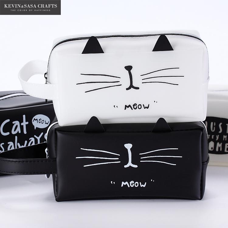 Cats extra large pencil case or makeup bag