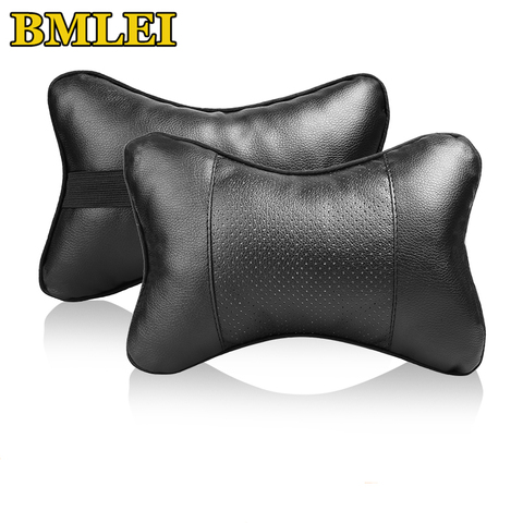 2022 New Mini All PU leather car neck pillows comfortable universal Auto Seat Head Neck Rest Cushion Headrest Pillow Pad ► Photo 1/6