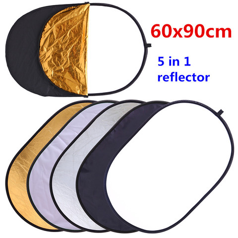 CY 60x90cm 24''x35'' 5 in 1 Multi Disc Photography Studio Photo Oval Collapsible Light Reflector handhold portable photo disc ► Photo 1/6