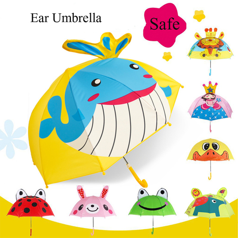 SAFEBET Creative Ear Kids Umbrella Cute Cartoon Umbrellas Butterfly Umbrella Children Animal Umbrellas Drop Shipping ► Photo 1/6