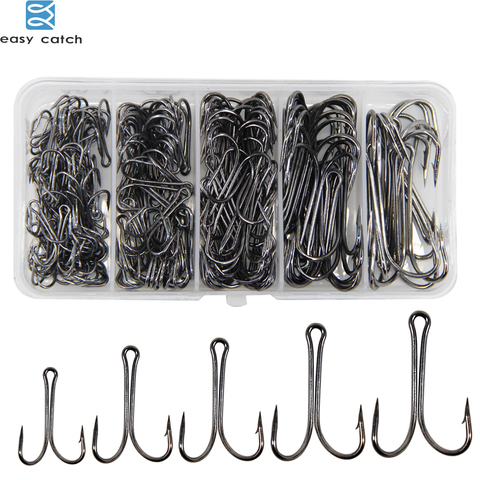 Easy Catch 150pcs/box High Carbon Steel Double Fishing Hooks Fly Tying Double Hook for Jig Bass Fishhook ► Photo 1/5