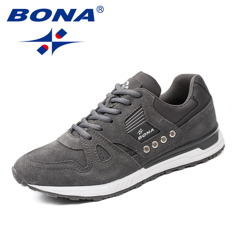 BONA New Classics Style Men Running Shoes Suede Men Athletic Shoes Lace Up Men Jogging Shoes Outdoor Sneakers Fast Free Shipping ► Photo 1/6
