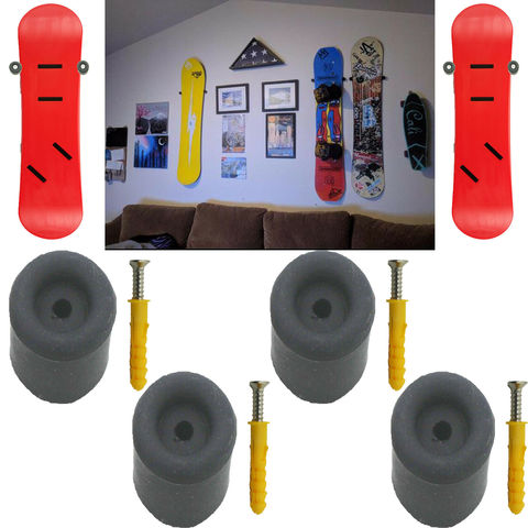 4/PK Skateboard Hanger Snowboard Rack Naked Longboard Wall Mount Holder Display ► Photo 1/6