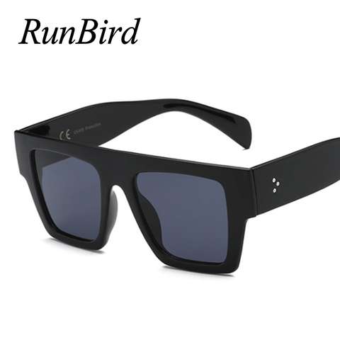 Runbird Oversized Square Sunglasses Women Vintage Big Frame 