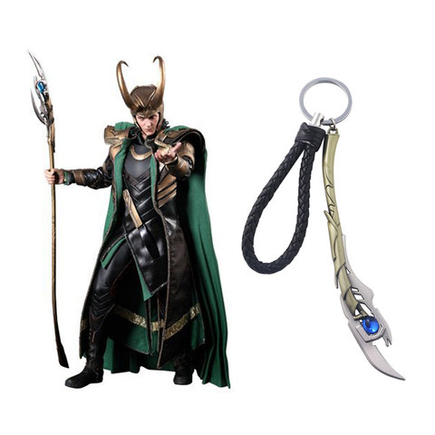 New Style Marvel The Avengers 4 Action Figure Keychain Loki Scepter Thor's Hammer Mjolnir KeyChain Men and Women Gift keyring ► Photo 1/6