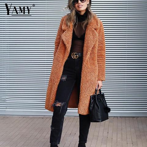 Plus size Fashion Faux Fur Coat Women winter long coat 2022 Autumn Warm Soft Zipper teddy jacket Female Overcoat Outerwear Warm ► Photo 1/6