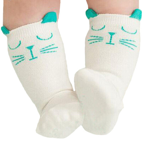 3 Pairs Cotton Baby Socks Girl Boy Kids Newborn Cartoon Knee High Socks Stocking