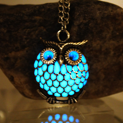 NEW The owl Luminous Necklace Hollow owl Necklace GLOW in the DARK night luminous gift women necklace ► Photo 1/4