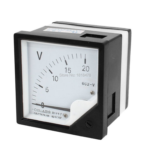 Square Panel Mounting Moving Vane 6C2 0-20V 5V 10V 15V 30V 50V 100V 150V 250V 300V DC Analog Voltmeter 80mmx80mm ► Photo 1/4