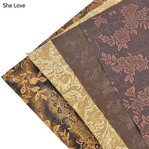 Chzimade A3 42x30cm Vintage Printed Flower Synthetic Leather Fabric For DIY Clothes Crafts Bows Making Material ► Photo 1/6