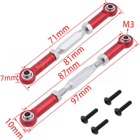 2pcs Front Aluminum Steering Linkage Rod Turnbuckle For RC E10 1:10 Electric Himoto E10XT E10XTL Katana Truggy Spare Parts 33605 ► Photo 1/6