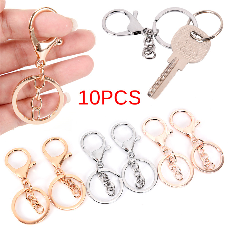 20 pcs/lot Key Ring Key Chain 7 Colors Plated 50mm Long Round Split Keychain  Keyrings