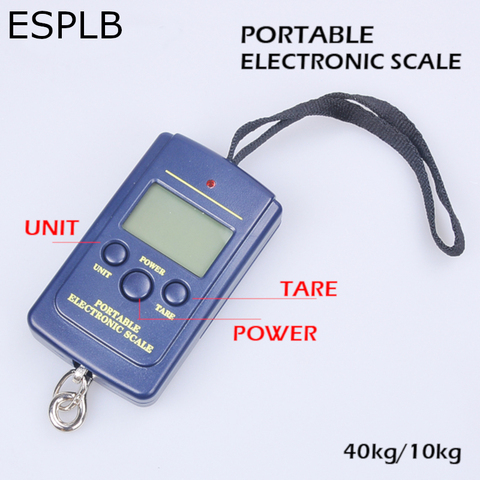 ESPLB Mini Digital Scale 0-10KG/5g 10-40KG/10g Fishing Travel Luggage Hanging Scale Electronic Weighing Scale No Backup Light ► Photo 1/5