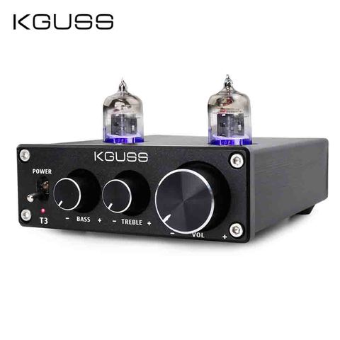 KGUSS T3 MINI Bile 6J1 Preamp Tube Amplifier Buffer HIFI Audio Preamplifier Treble Bass Adjustment Pre-amps DC12V ► Photo 1/5