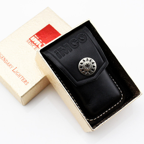 Genuine leather Austria IMCO brand lighter case.Fashion black cigarette lighter box,men's cigarette gift ► Photo 1/3