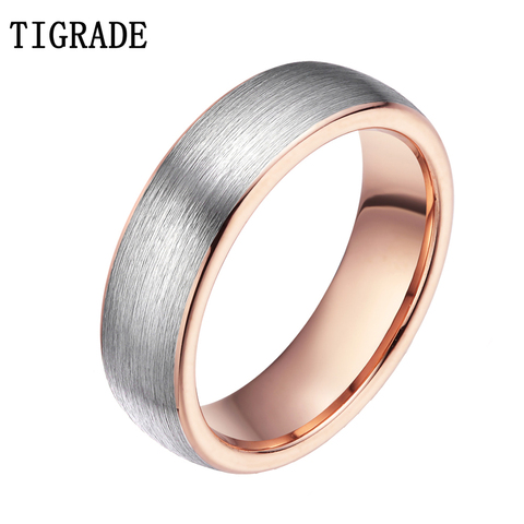 Tigrade Fashion Rose Gold Tungsten Ring Women Ring 6mm Romantic Female Wedding Band Ring For Men Women Jewelry Opal Anel Size 14 ► Photo 1/6