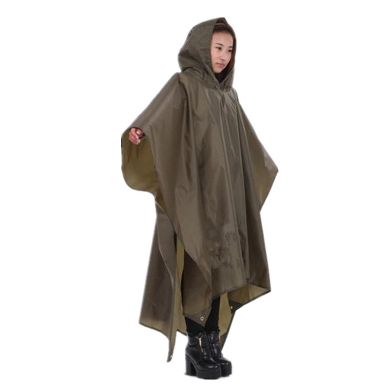 3 In 1 Outdoor Poncho One-Piece Hiking Men Women Waterproof Ultralight Raincoat