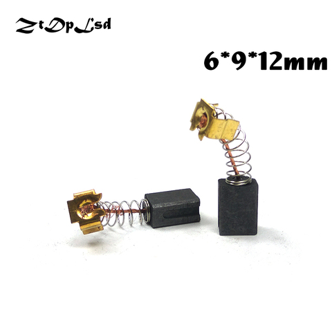 ZtDpLsd 2 Pcs/Pairs 6x9x12mm Mini Drill Electric Grinder Replacement Carbon Brushes Spare Parts for Electric Rotary Tool ► Photo 1/4
