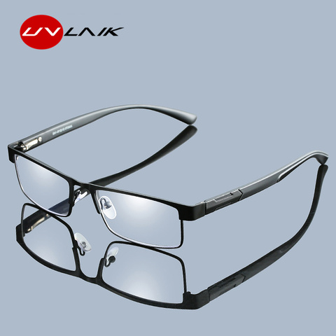 UVLAIK Men Titanium alloy Reading Glasses Non spherical 12 Layer Coated Retro Business Hyperopia Prescription Eyeglasses ► Photo 1/5