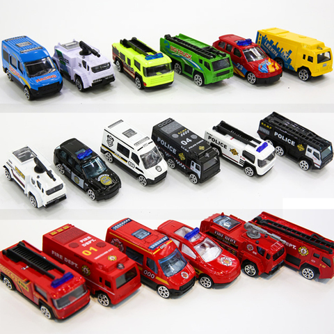 Fire Fighter Truck Set City Vehicles Toys Mini 6Pcs Diecasts Metal Alloy Classic Toys Children Learning Education New Year Gift ► Photo 1/6