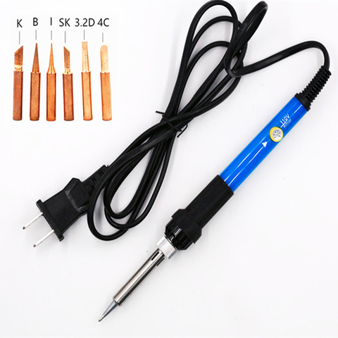 110V 220V 60W Adjustable Temperature Electric Soldering Iron Welding Solder Station Heat Pencil With 6pcs Copper Tips ► Photo 1/4