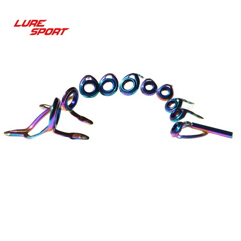 LureSport KT KW LG Rainbow Frame Blue Ring guide Set 8/9/10pcs guide Casting Rod Building component Repair pole DIY Accessory ► Photo 1/6