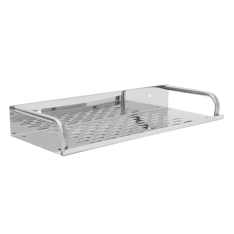 SUS 304 Stainless Steel Single Layer Storage Shelf Holder Black Wall Mounted 