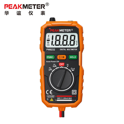 PEAKMETER PM8232 Mini digital multimeter AC DC Voltage Current Tester Ohmmeter non-contact Voltage detector /auto power off CE ► Photo 1/6