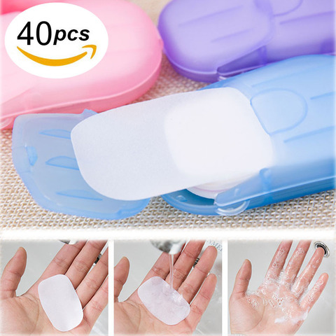 40PCS Portable Soap Paper Disposable Soap Paper Flakes Washing Cleaning Hand for Kitchen Toilet Outdoor Travel Camping Hiking ► Photo 1/6