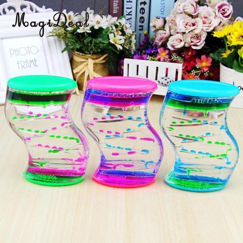  Floating Mixed Illusion Colored Oil Hourglass Slim Liquid Motion Timer Desk Gadget Home Decor Kids Educational Sensory Toy ► Photo 1/1