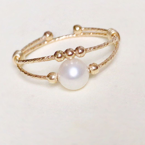  Natural Pearl Rings Handmade Gold Filled  Birthday Gift Boho Anillos Mujer Bague Femme Rings For Women Gold Jewelry ► Photo 1/1