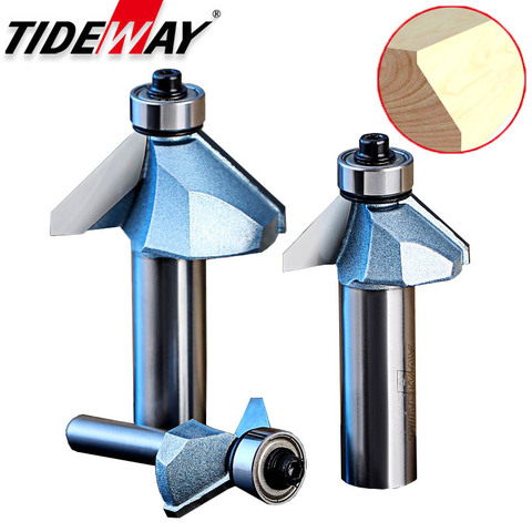 Tideway Industrial Grade 45 Degree Chamfer Trimming Milling Cutter Tungsten Carbide Woodworking Router Bits CNC Tool for Wood ► Photo 1/6