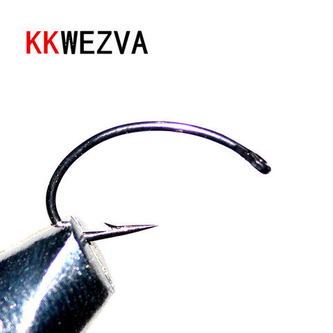 KKWEZVA 100PCS Size #8 #10 Black hooks Multiple Color Trout Fishing Flies Scud Shrimps Scud Cezch Fly Fishing Fly Nymphs hooks ► Photo 1/5