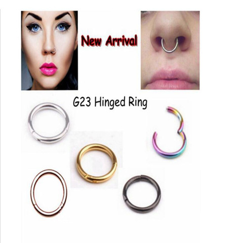 1PC G23 Titanium 16G Nose Hinged Segment Ring 6-12mm Septum Clicker Piercing Nose Earring Tragus Nose Pircing Nariz Body Jewelry ► Photo 1/6