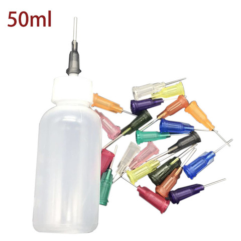 50ml Dispenser Rosin Solder Flux Paste +11 Needles Tool Parts Empty E-liquid Plastic Rosin Flux Alcohol Bottle ► Photo 1/5