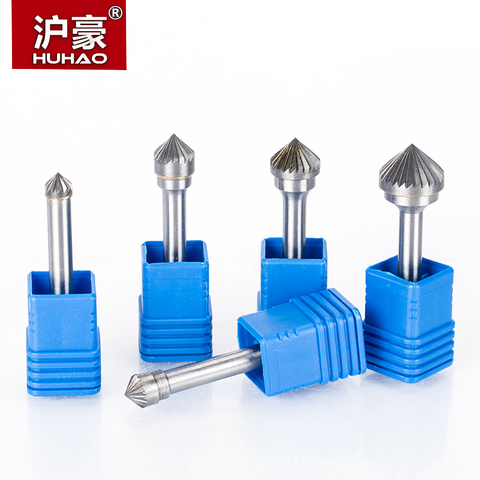 HUHAO 1pc 6mm Shank Tungsten Steel Cutter Metal Grinding Carving Rotary File Cylindrical Router Bit For Metal Polishing K Type ► Photo 1/6