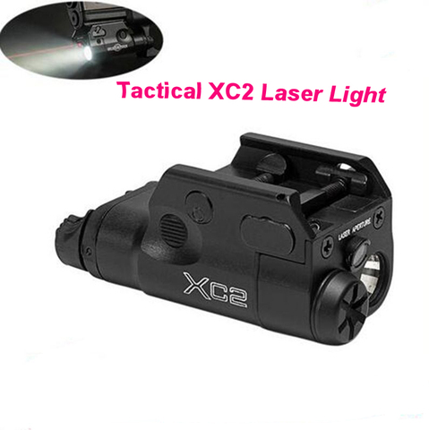 Hunting XC2 Ultra Compact Light Pistol Mini Flashlight With Red Dot Laser 