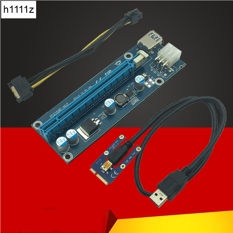 USB 3.0 Pcie PCI-E Express 1x To 16x Extender Riser Card Adapter Power BTC Cable 