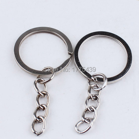 Free Shipping 20pcs/lot Key Ring Key Chain Rhodium Plated 58mm long Round Split keychain wholesale ► Photo 1/1