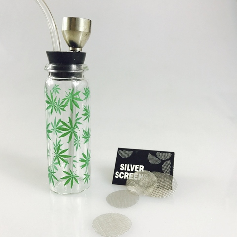 Glass Bottle Water Pipe Portable Mini Hookah Shisha Tobacco Smoking Pipes  For Smoking Metal Tube Filter Accessories