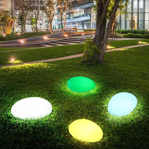 Solar Lights Outdoor, Glow Cobble Stone Shape Solar Garden Light Waterproof Color Changing Landscape Lights with Remote Control ► Photo 1/6